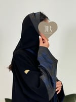 عباية رتال ا بقماش كريب الابداع بكم جاكار كحلي