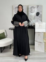 عباية زاد ا حرير مغسول كسرات لنن ترابي