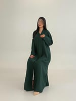 عباية سموه بقماش كريب باربي اخضر