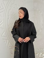 عباية ربى بقماش كريب الاناقة تدخيلات جاكار مشجر