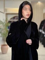 عباية ريتان كريب الابداع ومخمل اسود
