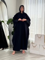 عباية اسيا ا حرير مغسول خيط ياباني اسود