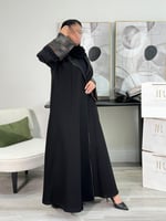 عباية كامله | كريب الاناقة تدخيلات مقلم ترابي