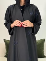 عباية اسماء ا بقماش فونكا كحلي كريب راكز