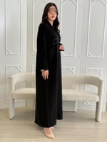 كولكشن العيد | عباية شذى بقماش كريب رموش بتطريز وش...