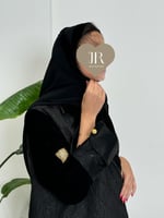 Winter collection ا عباية ميال جلد كم مخمل نقش٢