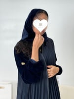 عباية ديلارا كريب الاناقة مع مخمل كحلي