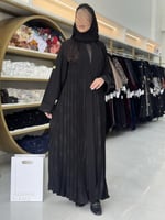 عباية عذراء كلوش كريب الاناقة مكسر بطباعه