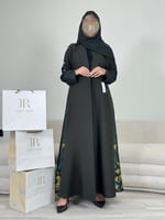 عباية حوريه ا زيتي رسم اصفر