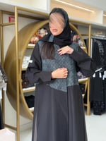 عباية سهام كريب الاناقة تدخيلات روكاما تركواز