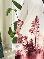 عباية مزن كلوش بقماش كريب امريكي زهري