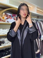 عباية سدم بقماش كريب الاناقة مع اورقنزا