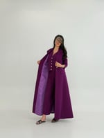 عباية عنقاء | بليزر طقم تركي ثلاث قطع بنفسجي