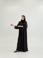 عباية امثال بقماش انترنت بتطريز عنابي