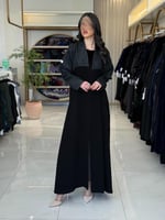 عباية عسل بقماش كريب الفخامه تدخيلات جاكار 2