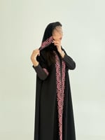 عبايه تسواهن بقماش انترنت نص كلوش تطريز بأناقة فاخ...