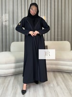 عباية السندس دنسون تدخيلات مقلم وخيط ابيض - اسود