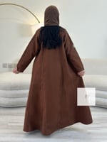 تشكيلة شتاء 2024 - عباية ليرين جوخ شتوي جملي غامق