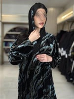 كولكشن العيد | عباية زينه بقماش شيفون مخمل بلمعه ت...