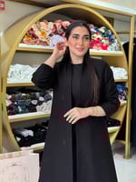 عباية اصيلة بقصة بليزر بقماش كريب الاناقة بتطريز ن...