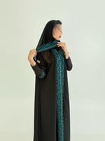 عبايه تسواهن بقماش انترنت نص كلوش تطريز بأناقة فاخ...