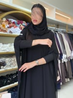 عباية سهى بقماش بلاك بيري مع شيفون اسود