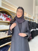 عباية هيفاء بليزر بقماش كريب ميرال مقلم