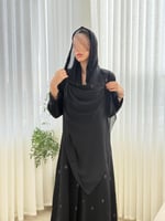 عباية رباب بقماش كريب الابداع مطرز موف