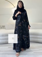 تشكيلة الصيف | عباية شيفون دبل فيس - اسود