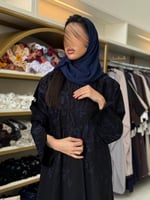 عباية سدين بقماش كريب الاناقة بتطريز كحلي