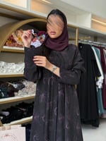 عباية نايه بقماش تنكل برنت دبل كلوش عودي