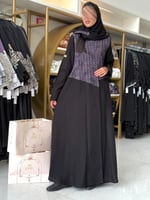 عباية سهام كريب الاناقة تدخيلات روكاما بنفسجي