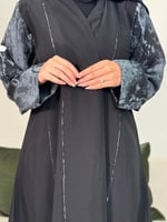 عباية جمانه ا كريب مع حرير مغسول