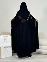 عباية رسيل ا ملكي كلفه ذهبي وهدب ناعم بالاكمام