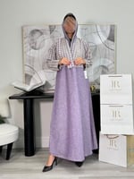 داليا ا بقماش لنن مع تطريز ابداعي موف