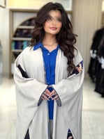 عبايه سحاب بقماش كريب تركي (طقم تركي ثلاث قطع)