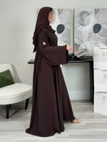 عباية عهد | قماش رموش بني