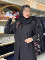 عباية ربمان قماش كريب الاناقه و كريب سلك اسود