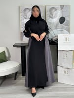 عباية توبا ا حرير مغسول اسود وموف