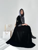 Winter collection ا عباية صوفيا مخمل اسود مع جاكار...