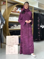 عباية ظهور بقماش شيفون مبطن بنفسجي