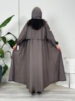 عباية اميمه ا بقماش كتان واقف فيراني