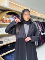 عباية نوفا بقماش كريب الابداع تدخيلات جاكار ناعم