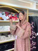 عباية جود بقماش روكاما مطرز برتقال