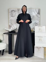 عباية حوريه ا اسود والخلف بني رسم تيفاني