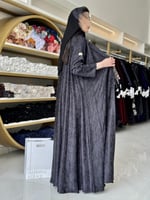 عباية غسق بقماش حرير كوري مورد كحلي