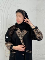 بليزرات العيد ا عباية غاليه كريب الاناقة تطريز بيج