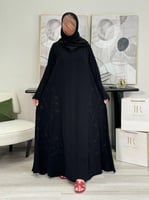 عباية كلتورا | كويتي بقماش انترنت اسود نقش ٢