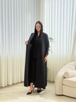 بليزر | طقم الاناقة فرح بقماش كريب باربي اسود