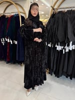عباية لين بقماش مخمل كوري مكسر